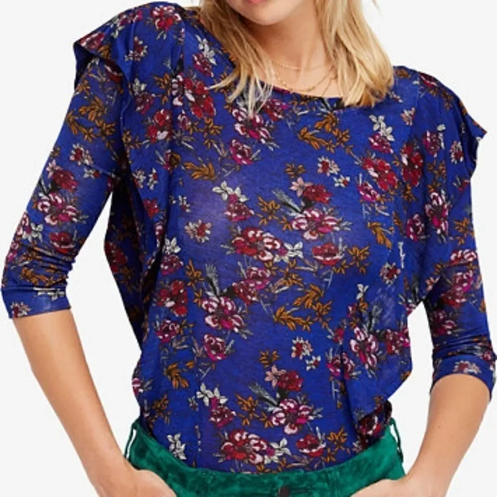 NWT FREE PEOPLE BLUE COMBO DOCK STREET TOP S,M